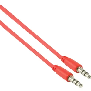 3.5mm AUX tele-kabel stereo 1m röd