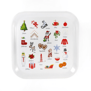 Bricka/Kakfat – Vinterns Traditioner, 20 x20 cm